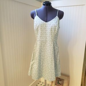 Banana Republic | Blue Geometric Fit & Flare Dress